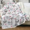 Shih Tzu Sherpa Throw Blanket - Super Soft Fuzzy Cozy Warm Red Hearts Dog Blanket Thick Plush Fluffy Blankets