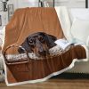 Dachshund Dog Fleece Throw Blanket, Soft Lightweight Sherpa Blanket for Couch Bed Sofa - Cozy Home Comfort Dachshund Gifts for Dog Lovers Women