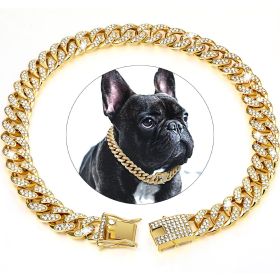 Crystal Artificial Diamondoid Dog Collar (Color: Rose Gold, size: XS)