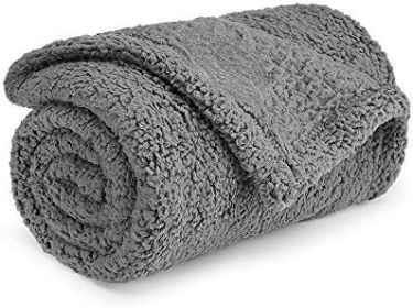 Fluffy Fleece Dog Blanket (Color: Grey Blanket, size: Medium (32*40"))