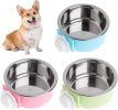 Set of 2 Crate Dog Bowl; Removable Stainless Steel Hanging Pet Cage Bowl Food & Water Feeder