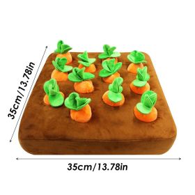 Plush Carrots Hide and Seek Snuffle Toy (Color: 12 Carrots 35x35cm)