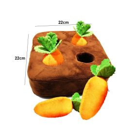 Plush Carrots Hide and Seek Snuffle Toy (Color: 4 Carrots 22x22cm)