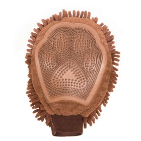 Grooming Mitt 10" x  7" x 1" (Color: Brown)