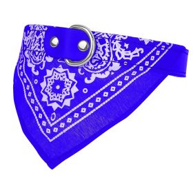 Adjustable Bandana Pet Collar Triangle Scarf (Color: Blue, size: L)