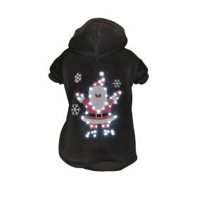 Pet Life LED Lighting Juggling Santa Hooded Sweater Pet Costume (size: Medium - (FBP3BKMD))