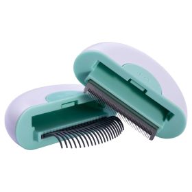 Travel Pet Comb and Deshedder (Color: Green, size: large)