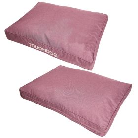 Touchdog 'Hushky' Water-Resistant Premium Rectangular Dog Mat (Color: Pink, size: medium)