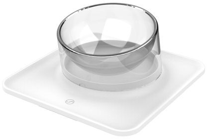 Pet Life Anti-Skid and Anti-Spill Curved and Clear Removable Pet Bowl (Color: White)