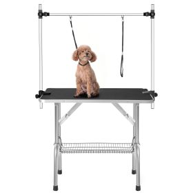 Large, Professional, Portable, Dog Grooming Table (Color: Black)