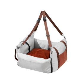 Pet Booster Car Seat for Dog (Color: Gray, Max Load Capacity: Under 25 lbs)