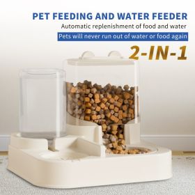 Transparent Pet Feeding And Drinking Dispenser (Option: White)