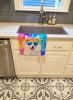 Samoyed Hippie Dawg Kitchen Towel Dish Cloths Guest Hand Towel Decorative Bathroom Towel for Face,Tea, Dishcloth, Kitchen and Bath