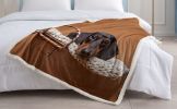 Dachshund Dog Fleece Throw Blanket, Soft Lightweight Sherpa Blanket for Couch Bed Sofa - Cozy Home Comfort Dachshund Gifts for Dog Lovers Women