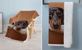 Dachshund Dog Fleece Throw Blanket, Soft Lightweight Sherpa Blanket for Couch Bed Sofa - Cozy Home Comfort Dachshund Gifts for Dog Lovers Women