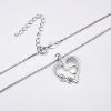 Heart Shaped Dog Paw Necklace 925 Silver