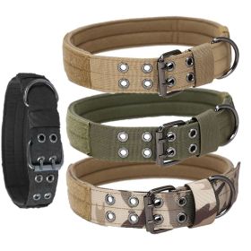 Super strong dog collar with D-Ring & Buckle (colour: Army green, size: M)