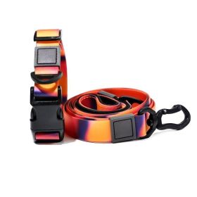 Heat Transfer Printing PVC Coated Rubberized Waterproof Traction Leash (Option: Orange-15mm)